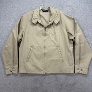 Sportsmaster Jacket Mens Large Tan Khaki Made in USA Lightweight Bomber Full Zip
